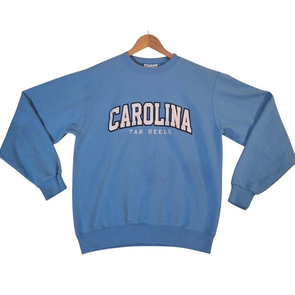 Champion Carolina Tar Heels Sweatshirt Mens Small Blue Crewneck UNC NCAA Graphic